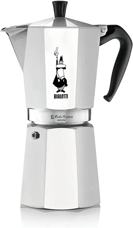 Bialetti Moka Express Espresso Maker Aluminum Silver 18 Cups