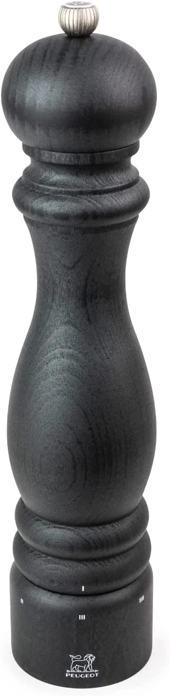 Peugeot - Paris U’Select Manual Salt Mill - Adjustable Grinder - Beechwood, Graphite Finish, 30cm - 12in