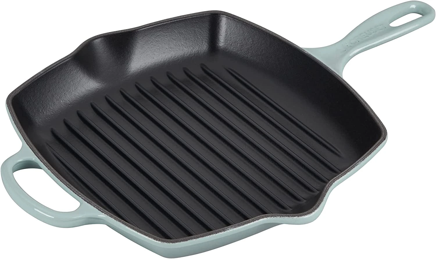 Le Creuset 10 1/4" Signature Square Skillet Grill - Sea Salt