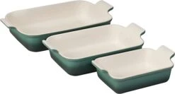 Le Creuset Set Of 3 Heritage Rectangular Dishes - Artichaut