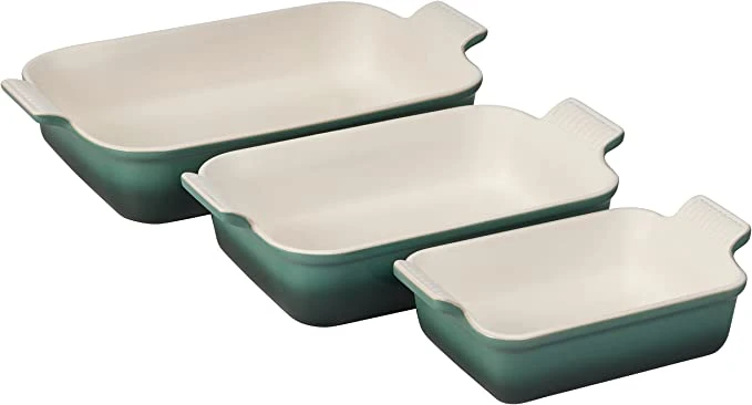 Le Creuset Set Of 3 Heritage Rectangular Dishes - Artichaut