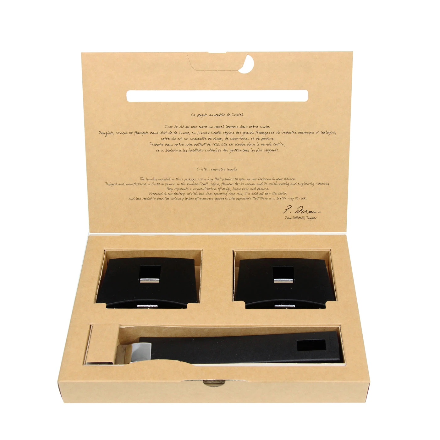 Cristel Mutine Removable Handle - Set Of 1 Handle + 2 Side Handles - Black