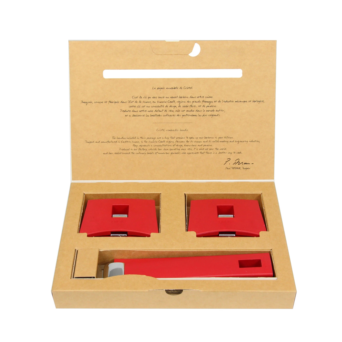 Cristel Mutine Removable Handle - Set Of 1 Handle + 2 Side Handles - Raspberry