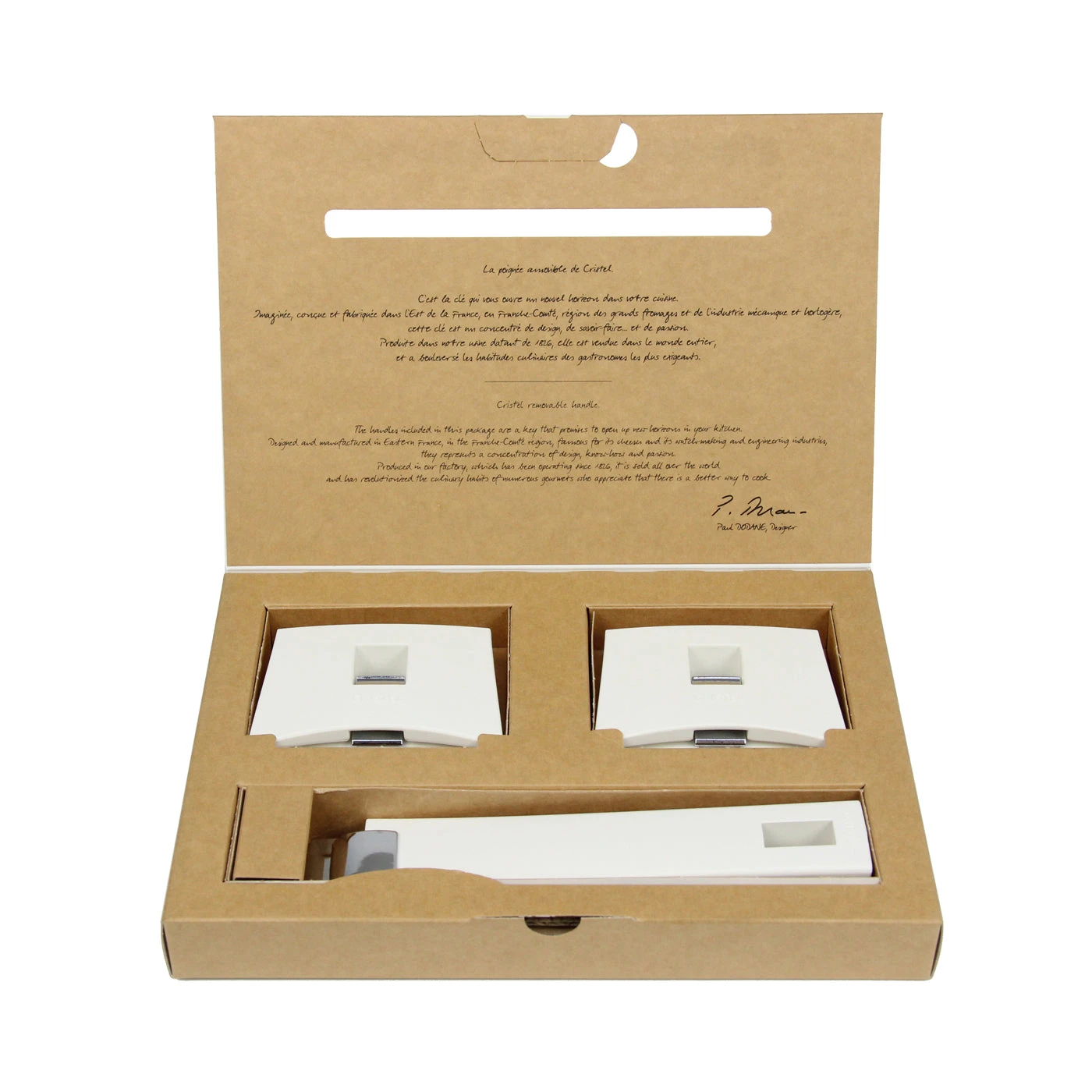 Cristel Mutine Removable Handle - Set Of 1 Handle + 2 Side Handles - White