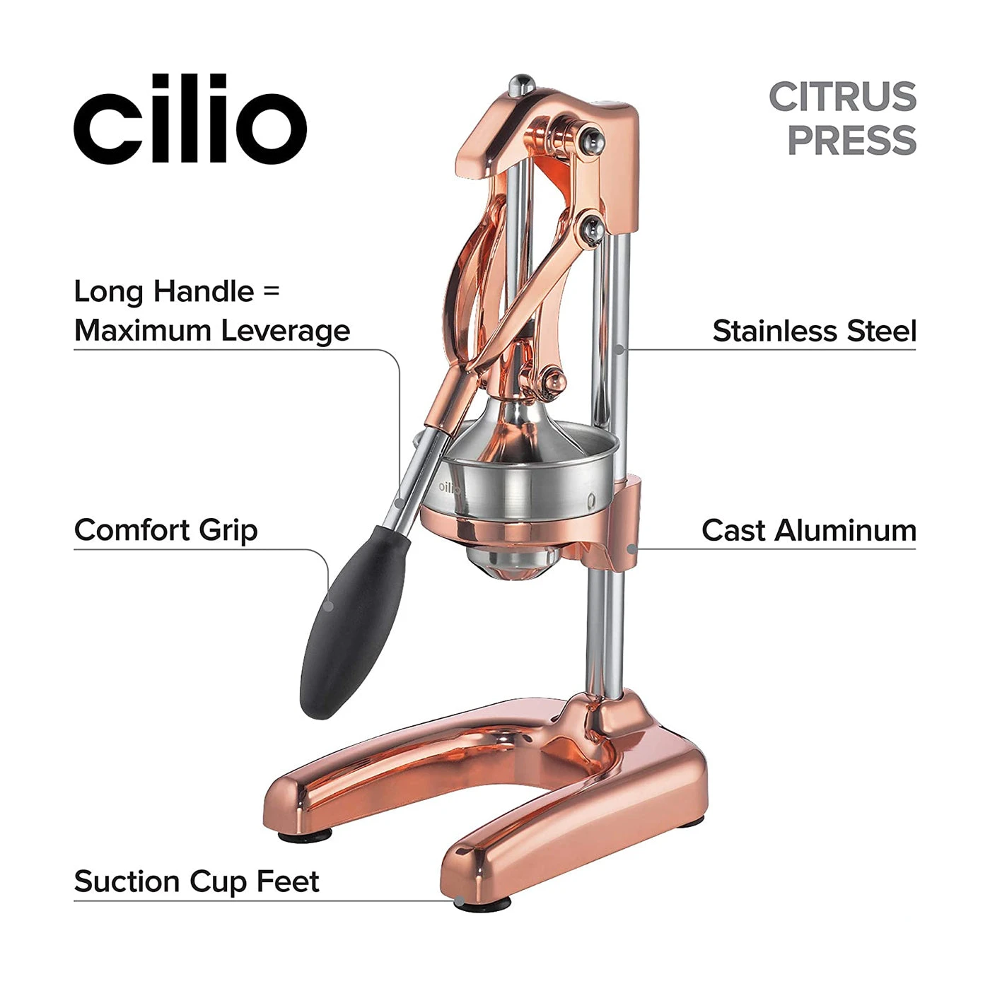 Cilio Commercial Grade Citrus Press -Red - Image 2