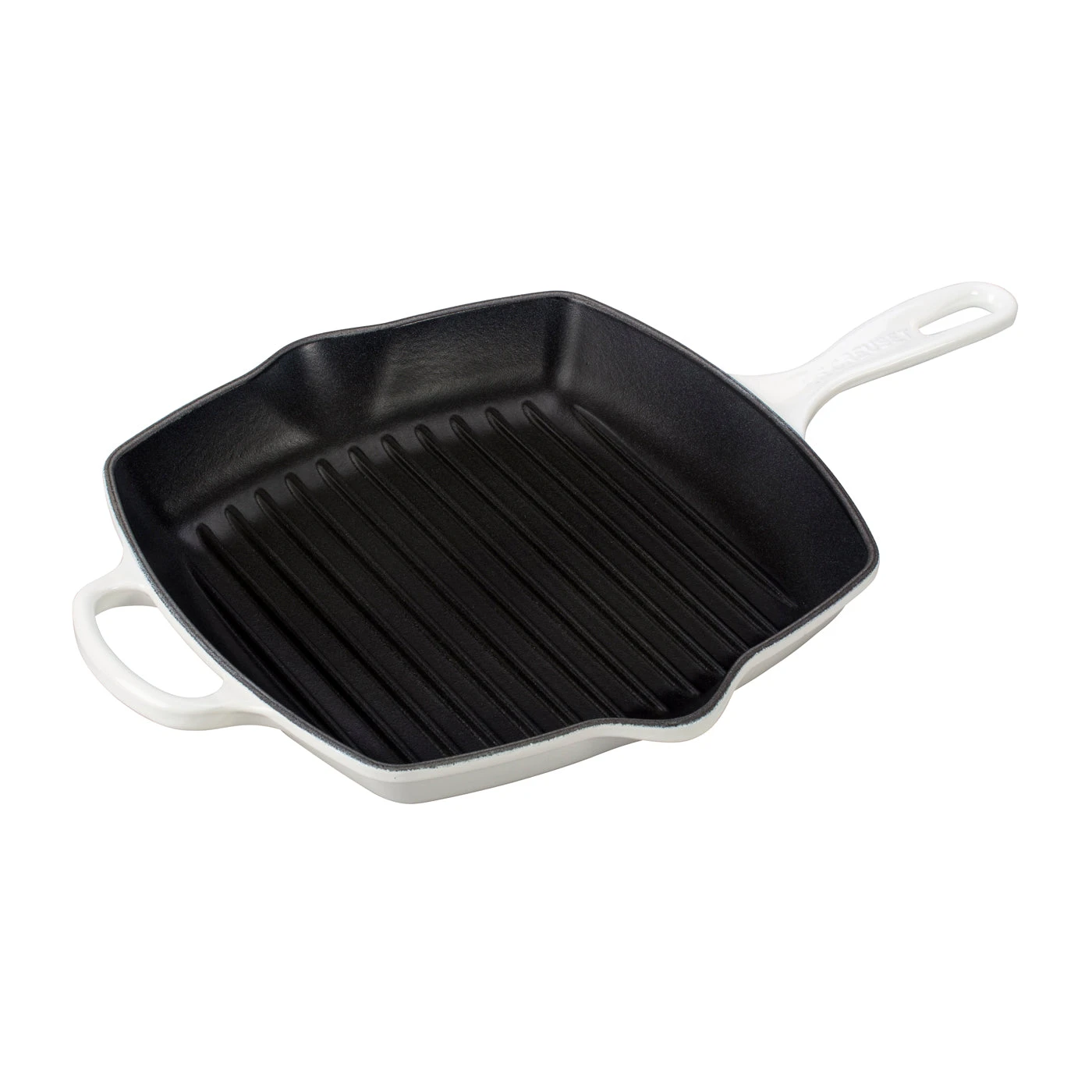 Le Creuset 10 1/4" Signature Square Skillet Grill - White
