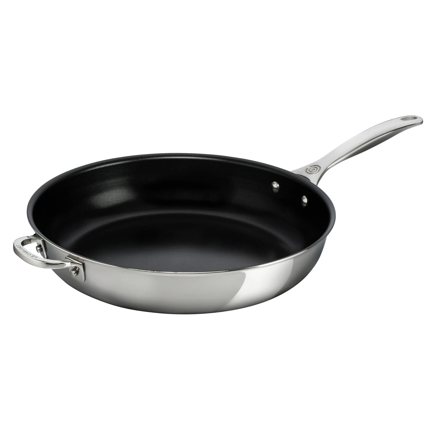 Le Creuset 12 1/2" Nonstick Deep Fry Pan W/Helper Handle - Stainless Steel