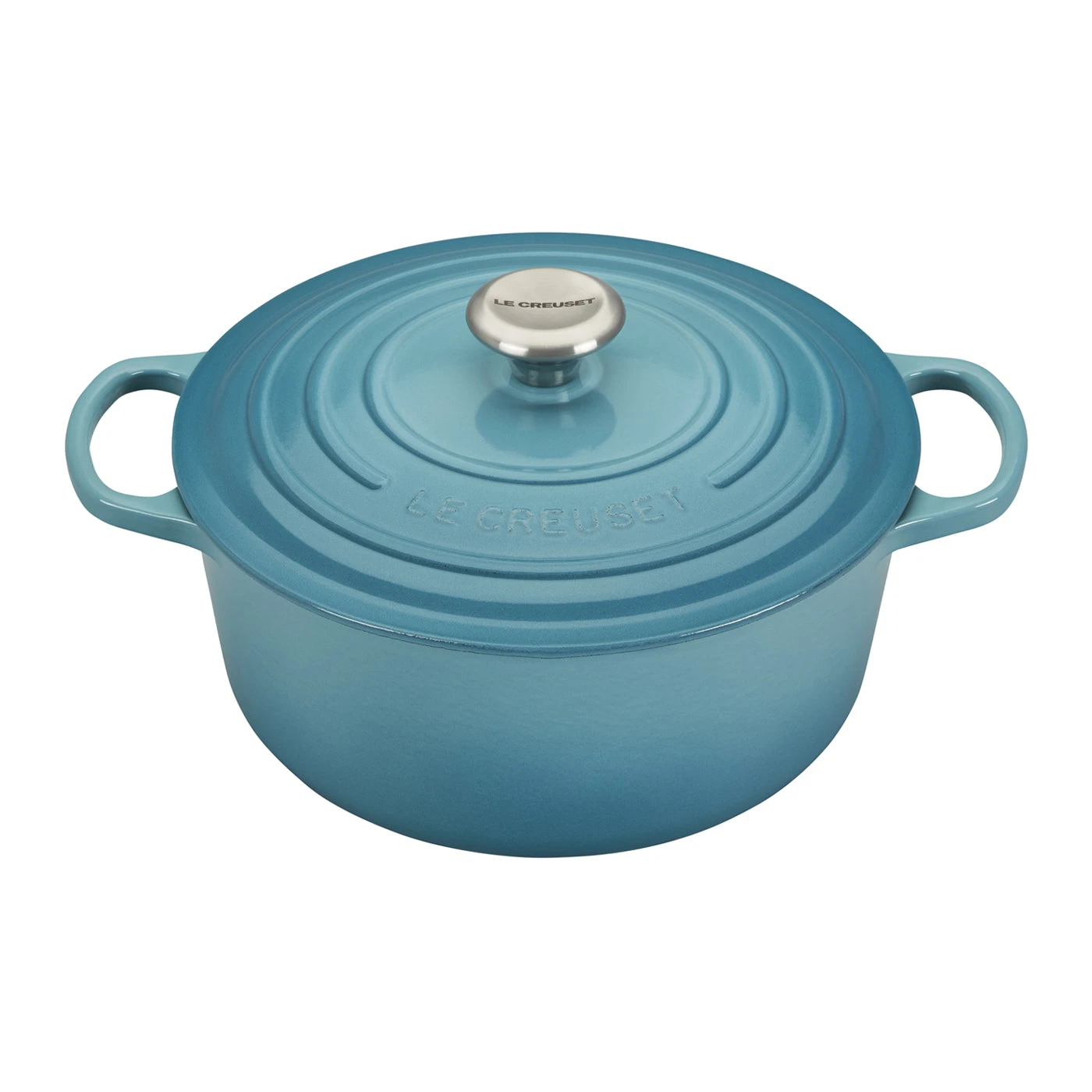 Le Creuset 5 1/2 Qt. Signature Round Dutch Oven W/Stainless Steel Knob - Caribbean- Personalized Engraving Available
