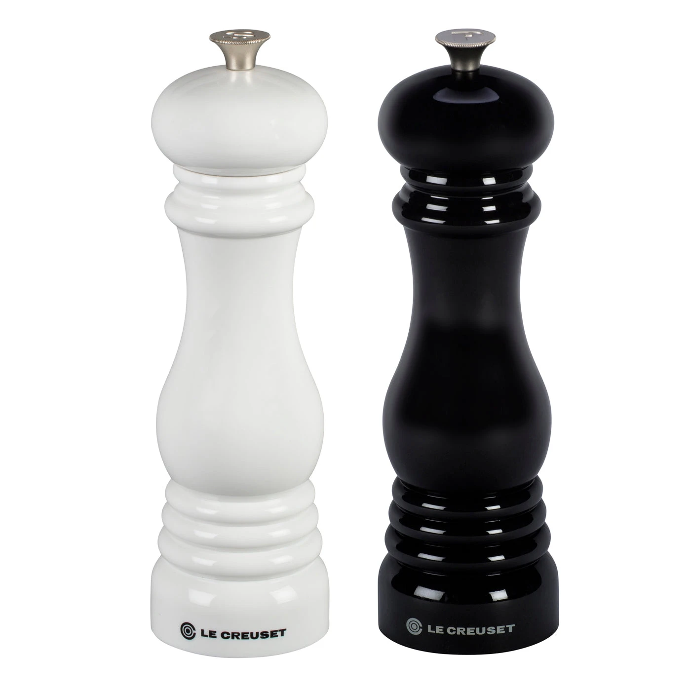 Le Creuset 8" X 2 1/2" Salt And Pepper Mill Set - Black And White